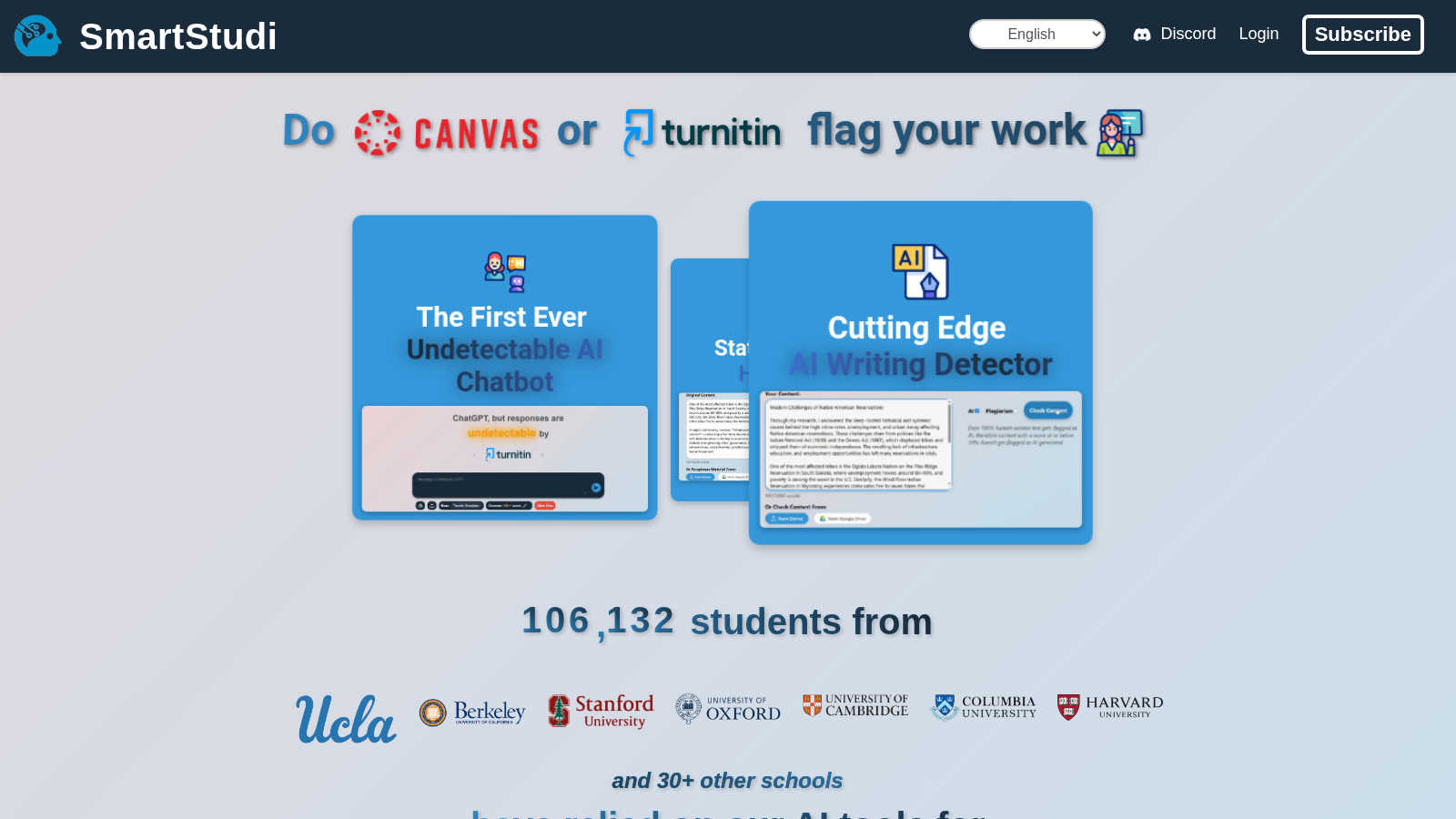 SmartStudi.com application interface and features