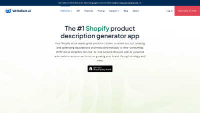 WriteText.ai for Shopify - AI tool for E-commerce