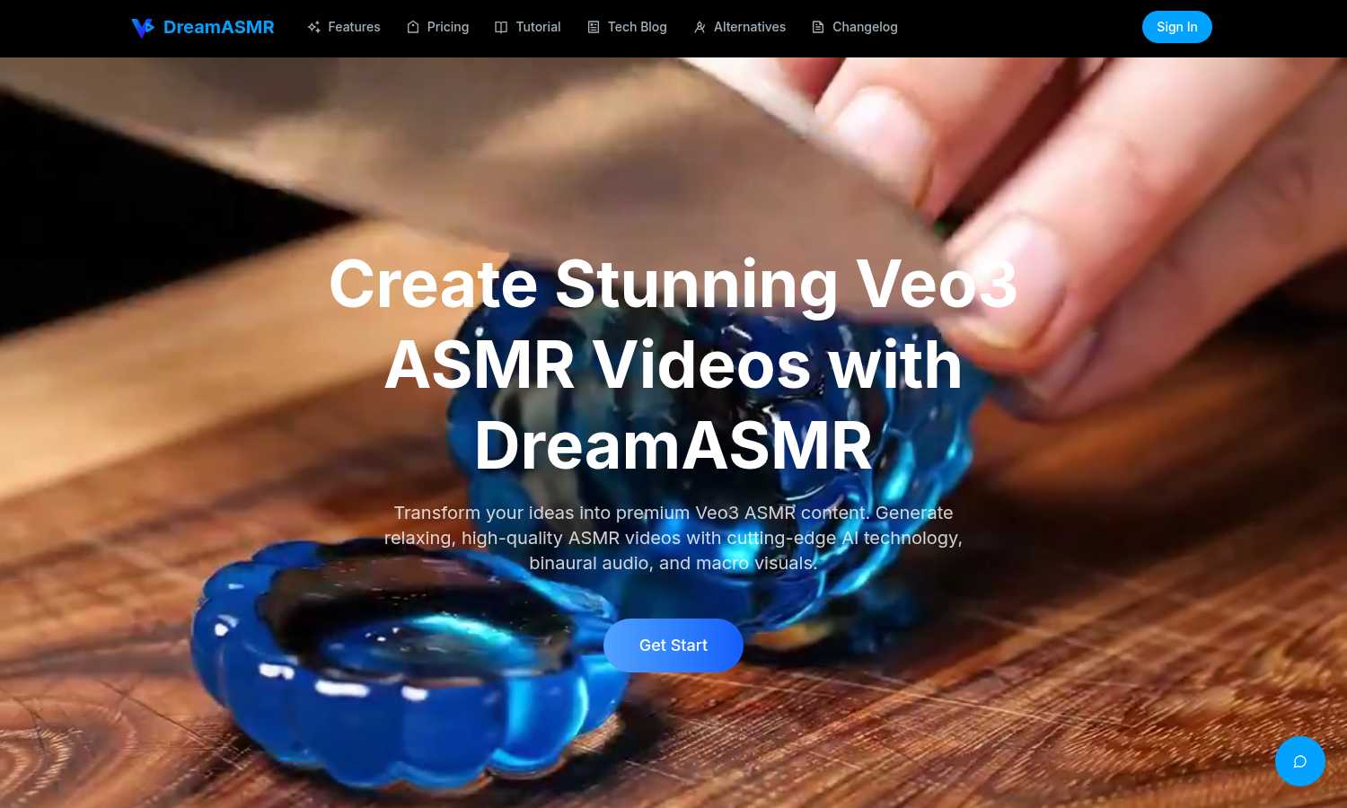 DreamASMR application interface and features