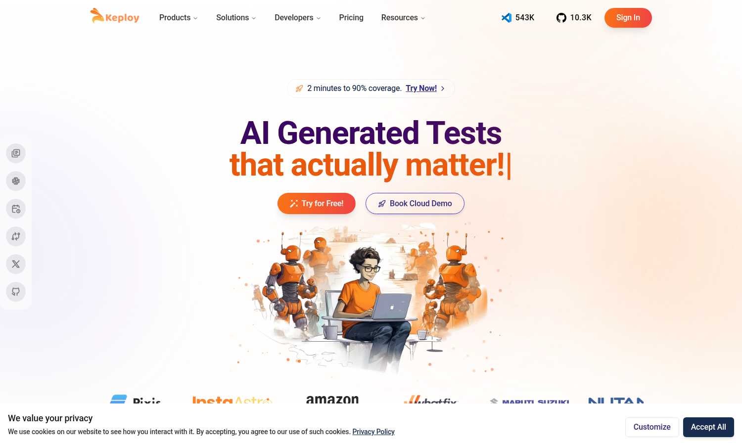 Keploy application interface and features