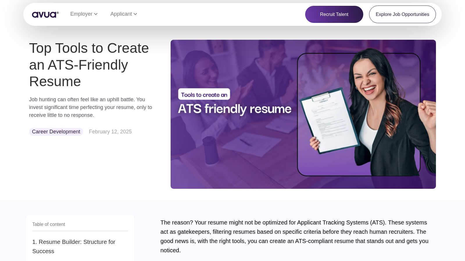 avua application interface and features
