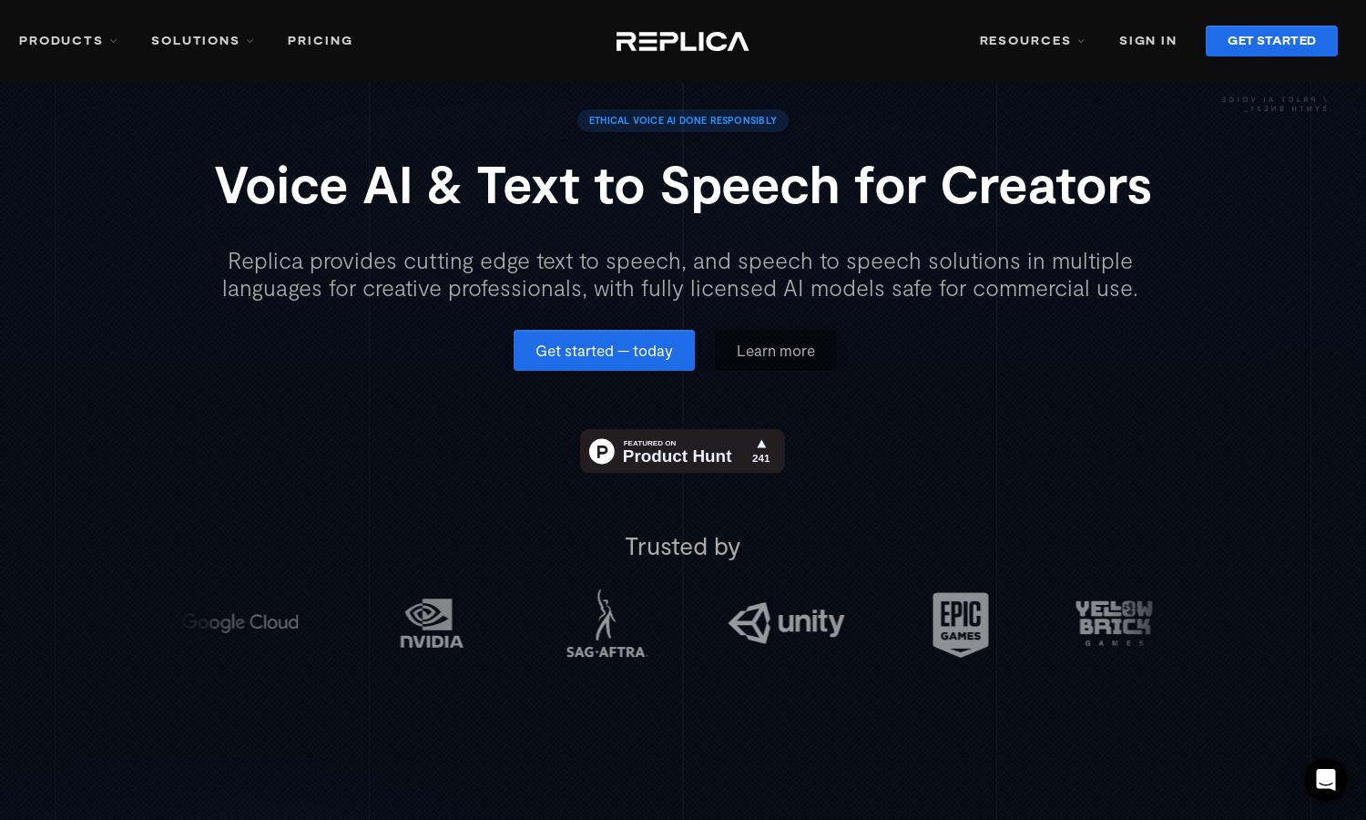 Replica Studios Website