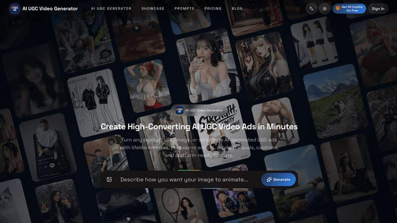AI UGC Video Generator application interface and features