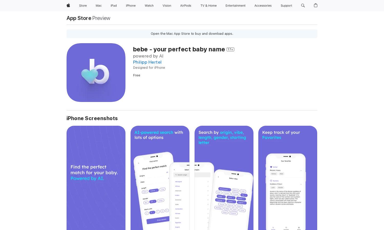 bebe - your perfect baby name Website