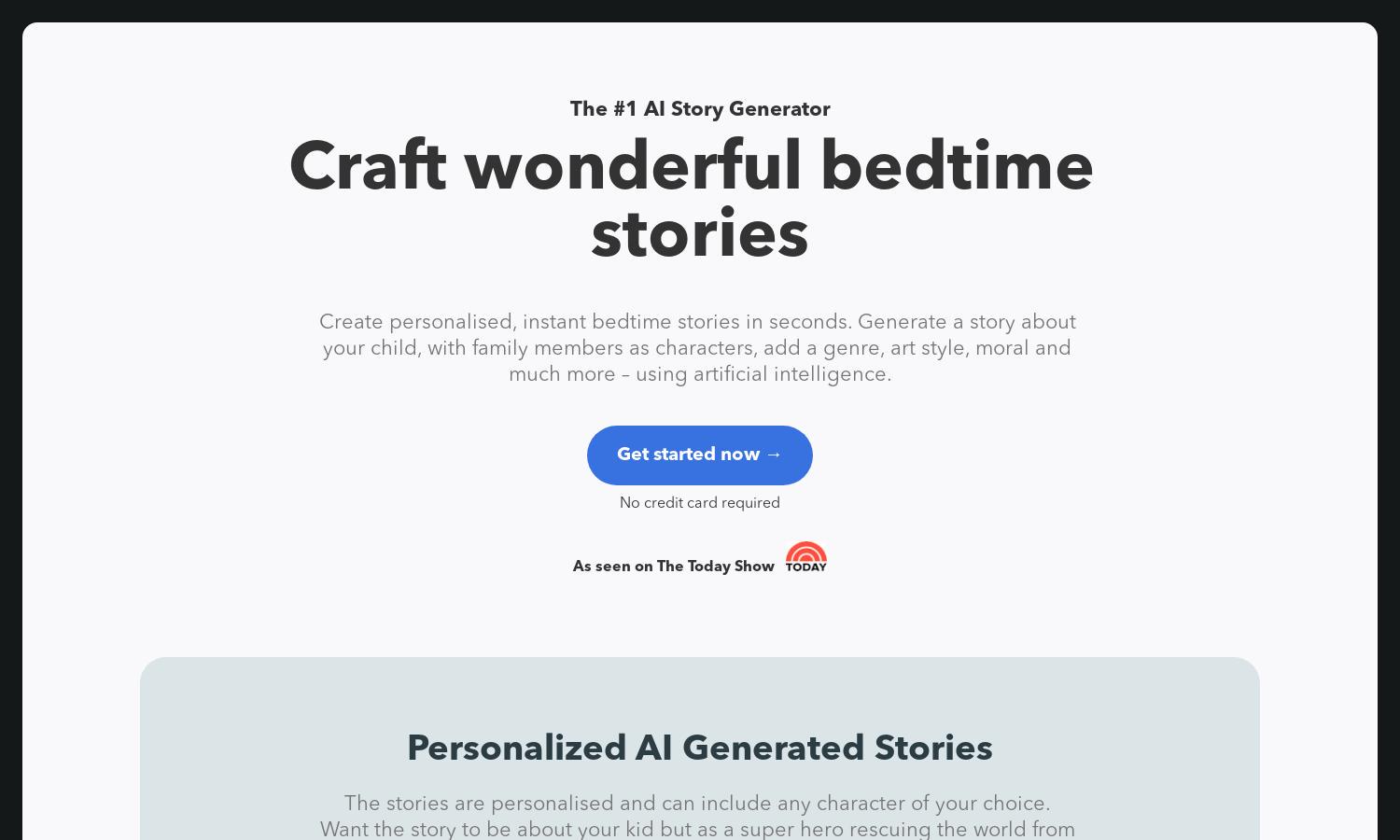 Bedtimestory.ai Website