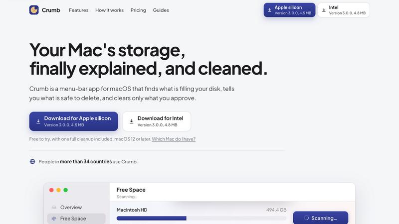 Crumb application interface and features