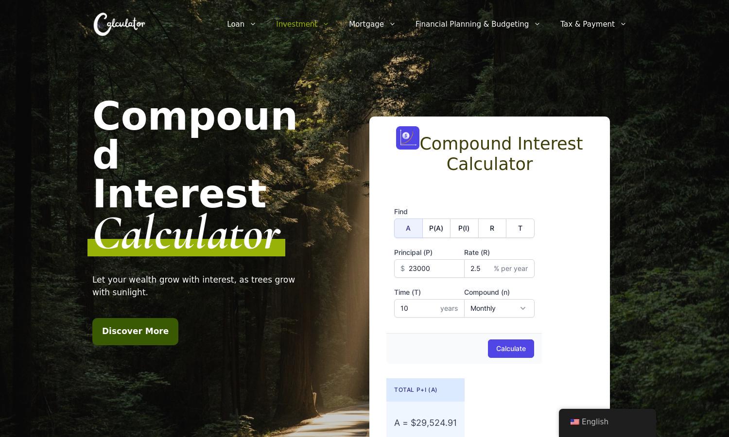 Compound Interest Calculator Website