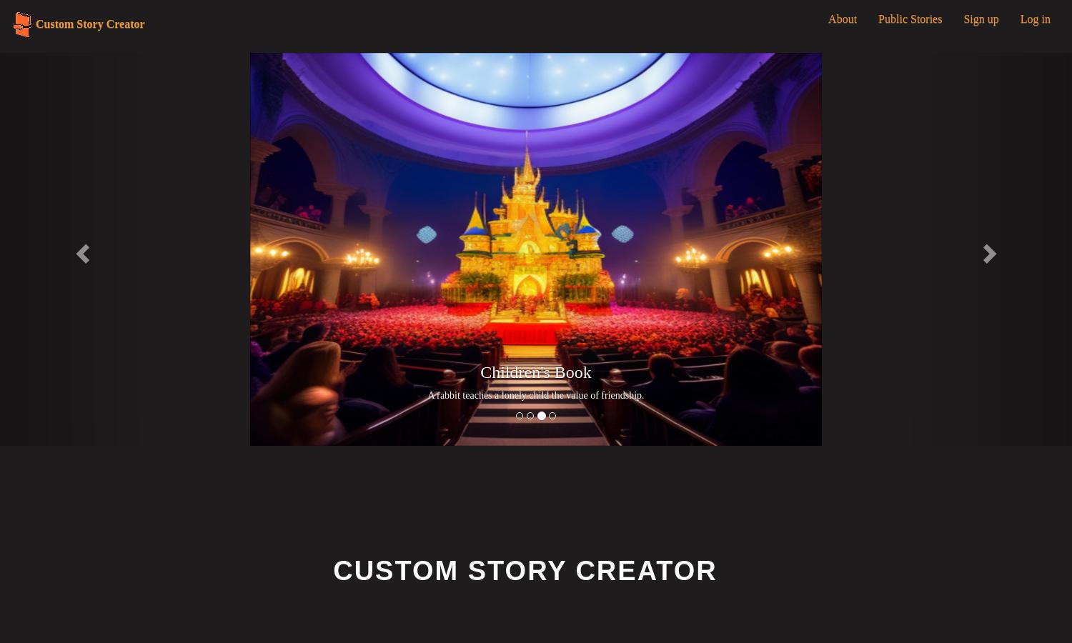 Custom Story Creator Website