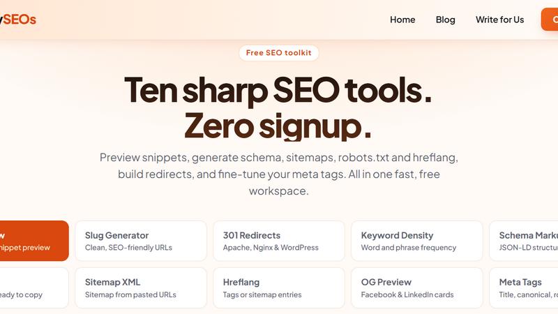 EnjoySEOs application interface and features
