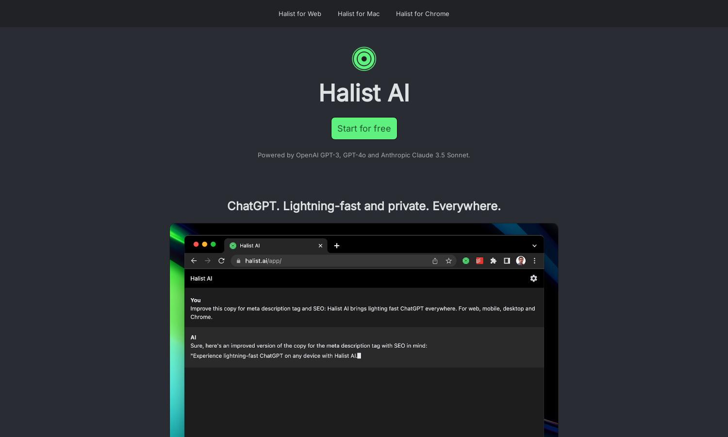 Halist AI Website