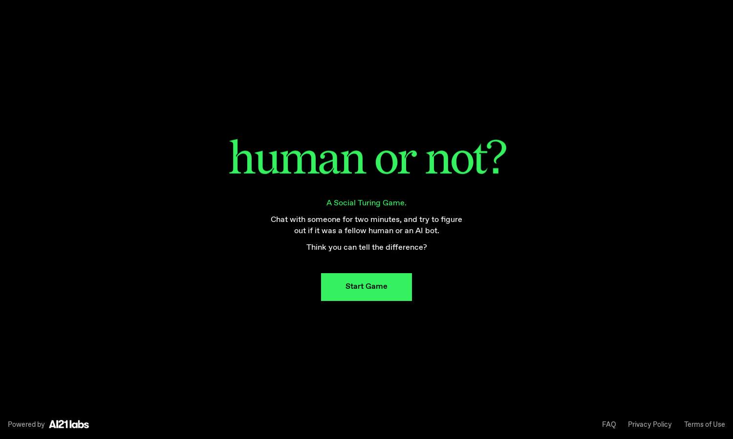 Human or Not? Website