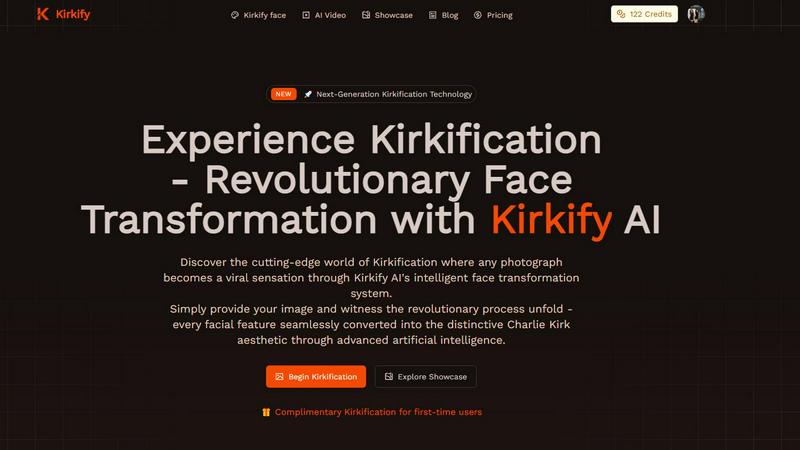 Kirkify application interface and features