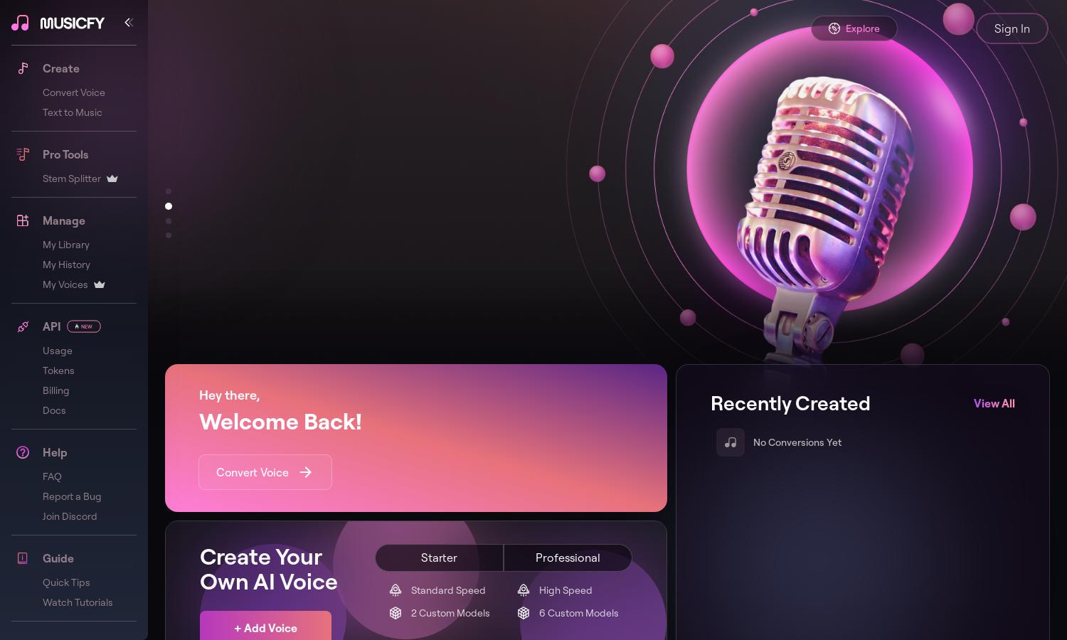 Musicfy AI Website