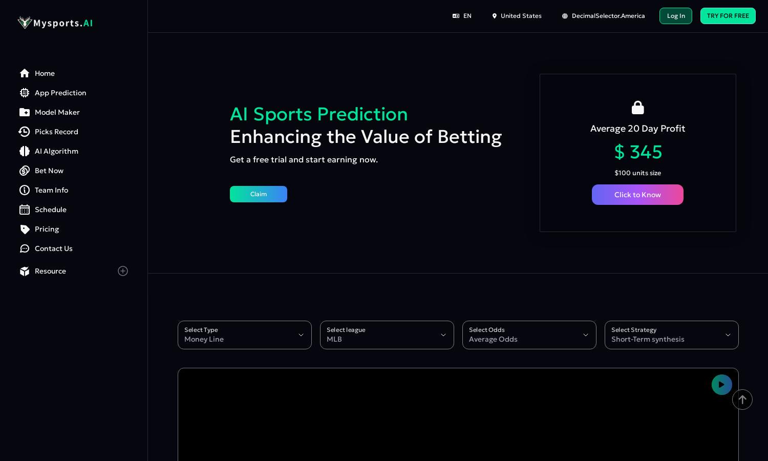 Mysports AI Website