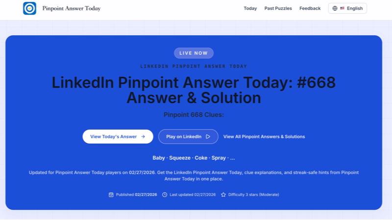 Pinpoint Answer Today screenshot