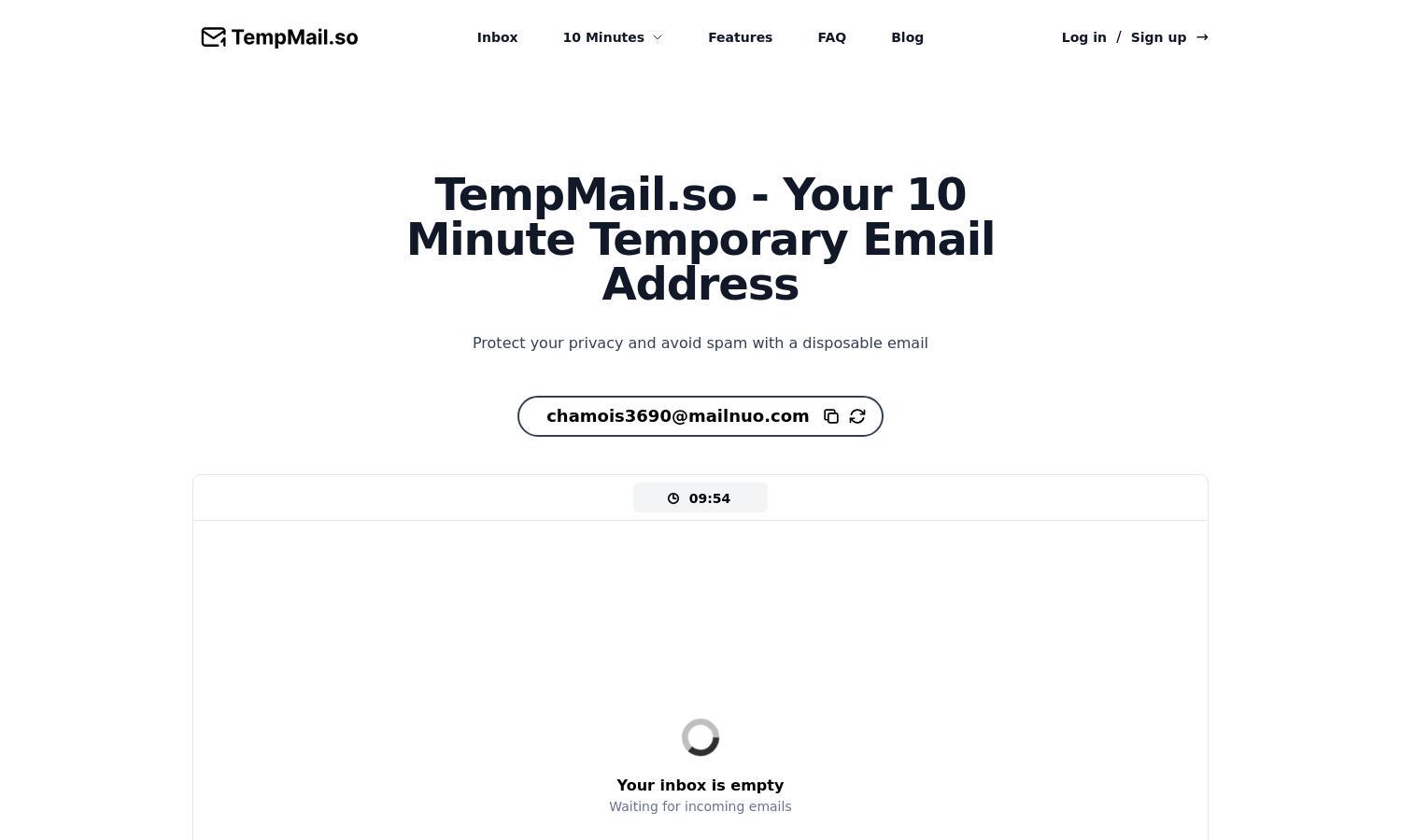 TempMail.so Website