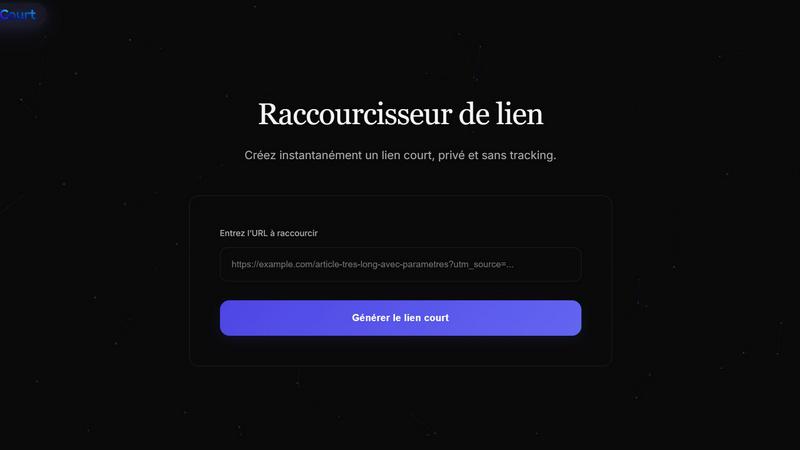 URLCourt application interface and features