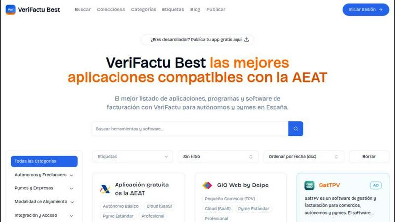 Verifactu Best application interface and features