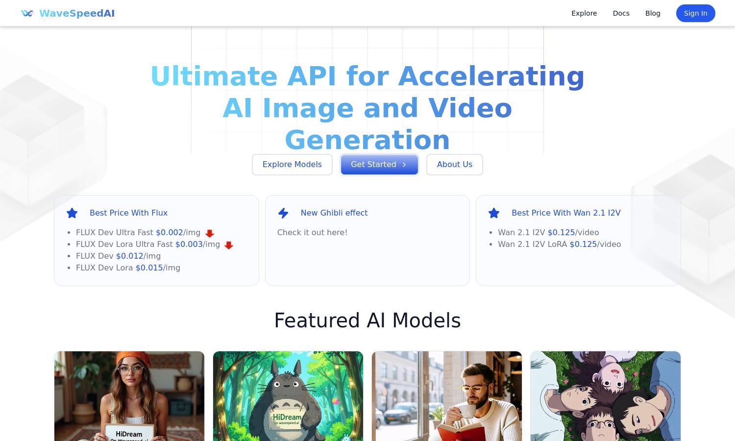 WaveSpeedAI Website