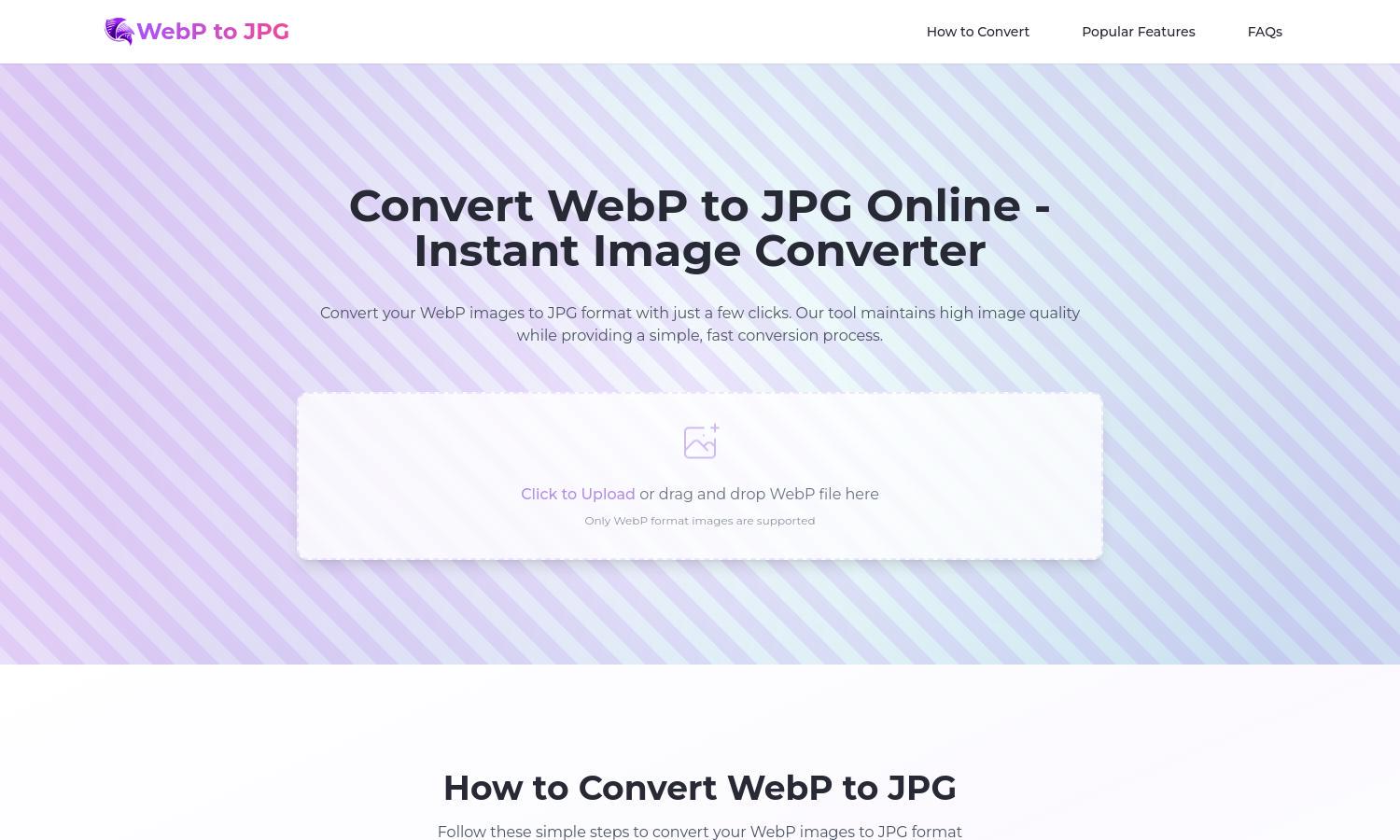 WebP to JPG Converter Website