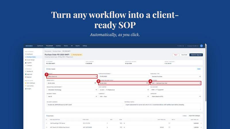 MySOP.guru application interface and features